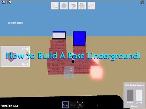 How to Build A Underground Base! (Roblox: Build a Hideout and Sword Fight)