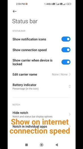 show internet connection speed on screen Redmi mobile phone