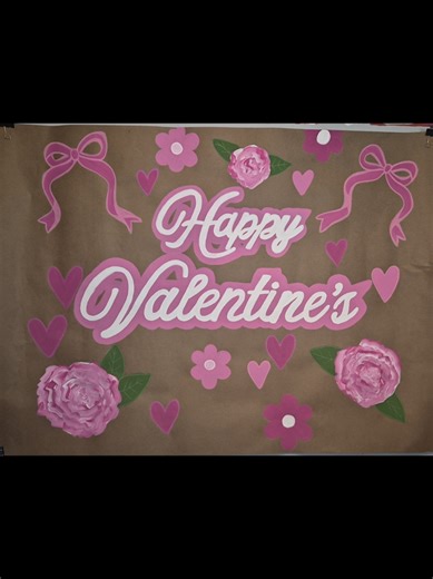 valentine's banner for the cutest flower shop!! #valentinesbanner #bannerpainting #banner #handpaintedbanner #bannerinspo