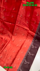 🔥Vaira Oosi Cotton Saree 💐 Simple Function Wear 💐 Price ₹695 🚚 FOR ONLINE ORDERS , 📱 WhatsApp Booking : 9092556565 📲 #saree #sareelook #onlineshopping #fashion #sareecollection | Sri Chakravarthy Mall