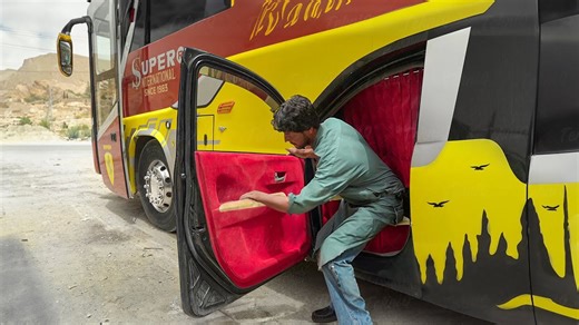 Preparing a luxurious triple decker bus for a long night trip