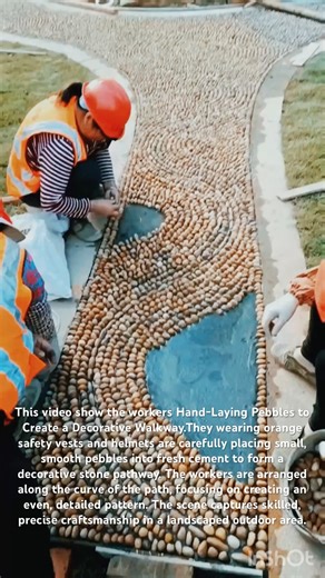 Crafting a Pebble Garden Path.#pebble#construction