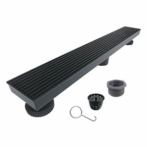 Reviews for RELN 28 in. Matte Black Linear Shower Drain with Linear Drain Cover | Pg 1 - The Home Depot