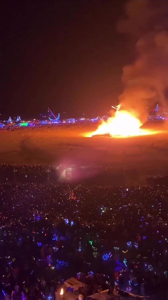57K views · 1.6K reactions | Burning man at night  | Techno Station | Facebook