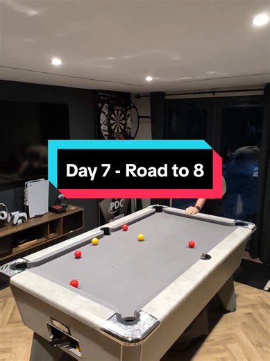 Day 7 - Road to 8🎱 Didn’t even get started today… white ball off the break 🤦‍♂️😭 This challenge is testing me. Back tomorrow for Day 8. #roadto8 #pooltok #pool #billiards #8ballpool