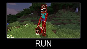 Minecraft wait what meme part 199 (scary two – headed Steve)