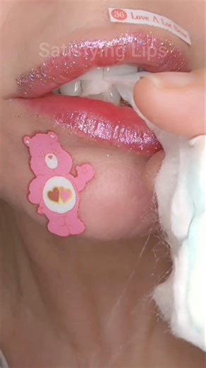 ASMR Satisfying Eating Carebear Candy Floss #asmr #asmreating #satisfyinglips