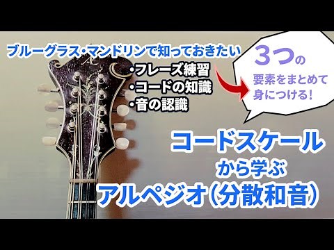ブルーグラス・マンドリンで知っておきたい！コードスケールから学ぶアルペジオ（分散和音）― ブルーグラス・マンドリンレッスン（6）