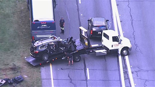 Man dead, 18 hurt, after wrong-way crash on Route 32 involving Greyhound bus in Howard Co.