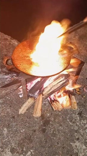🍅 Night Outdoor Cooking + Fire Magic = Viral Recipe!