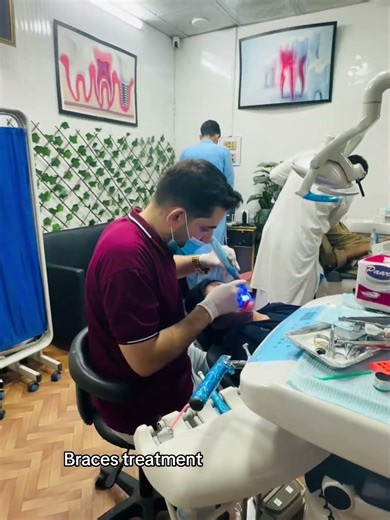 Braces Treatment for maxillary class two Malocclusion overjet and central incisors is protruding