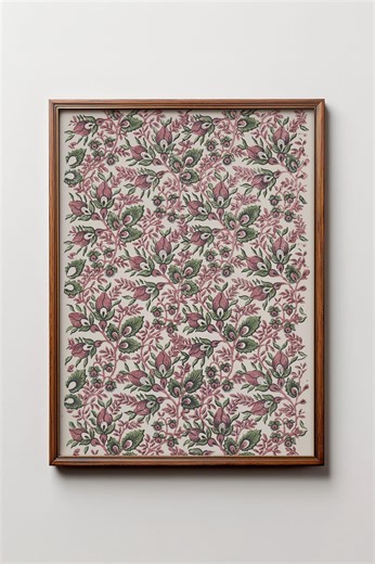 Vintage Textile Art Print | Indian Floral Pattern | Maximalist Wall Decor | Eclectic Home Art - Etsy