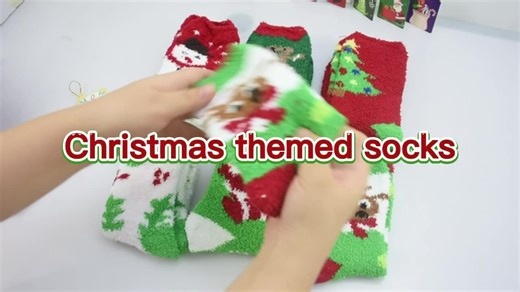 Custom Christmas Holiday Socks Crew Polyester Thick Socks for Women