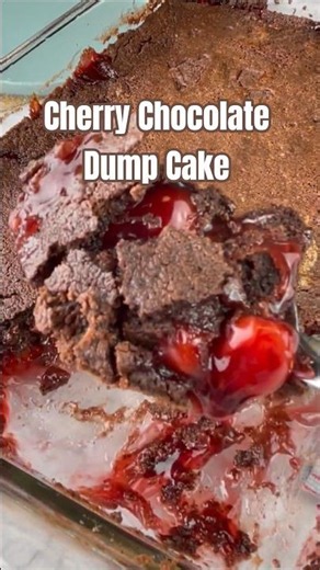 Cherry Chocolate Dump Cake #dumpcake #chocolate #cake #dessert