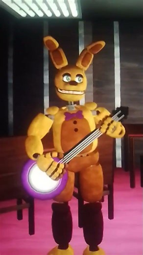 spring Bonnie and fredbear performing on stage (secret spring foxy in the cupboard)