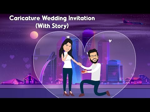 Caricature Wedding Invitation Video with Story // Animation Wedding Invite // ShubhVivaah