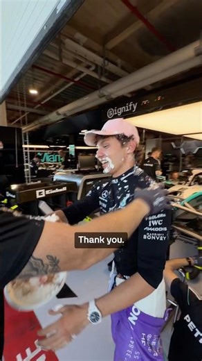 Kimi gets a taste of his own medicine 🎂😂 #kimiantonelli #mercedes #f1 #formula1 #birthday