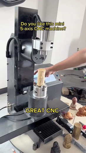 A very excellent mini 5-axis CNC machine tool, do you need it?#cncmachine #cncmachining #cnc #diy #creative #5axis #fyp @TikTok