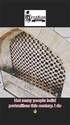 Building a portcullis for the gate house. #buildmycastle #arcadian #arcadianrestorstion #timberwork #oak #views #comment #fyp #fypシ #restoration #uk