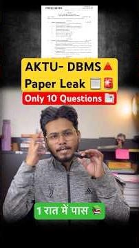 DBMS AKTU One Shot 🔥 PYQ + Most Important Questions | Database Management System