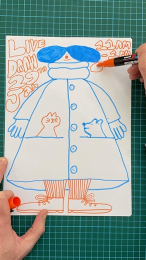 Hand Drawn Posca Pen Poster for Live Drawing Stream #drawing #poster #illustration #illustrator