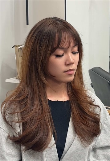 new fringe loading ⏰ new clients get 10% off any service when you use code CHRISTINA10 ✨🥂 @PORTRAIT SALON | #YEGHair 5710 104st NW Edmonton #yeg (780)983-2636 #yegsalon #hair #hairtok