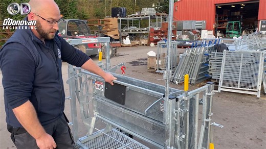 O'Donovan Engineering on Instagram: "Sheepeze Turn Over. This turnover crate is designed for easy installation within a sheep race. It can also be used as a squeeze chute for dosing and tagging sheep. The animal is presented to handler feet forward for ease of access and added safety for both sheep and handler. Head locking unit in the front gate for quick handling and tagging. A weighing crate option is also available for this product. You can use this for weighing but you need to remove the wh