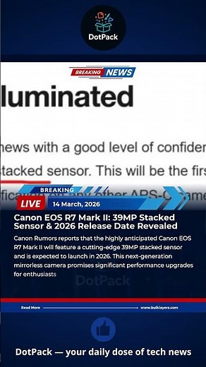Canon EOS R7 Mark II: 39MP Stacked Sensor & 2026 Release Date Revealed