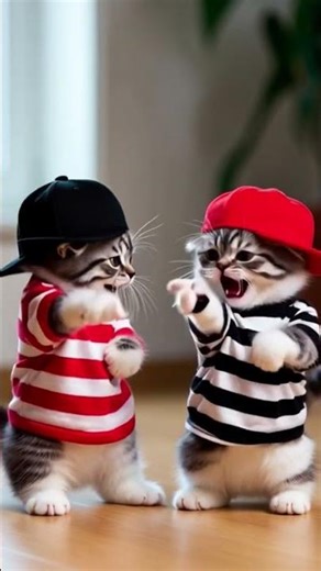 2 chats qui dansent ensemble !!