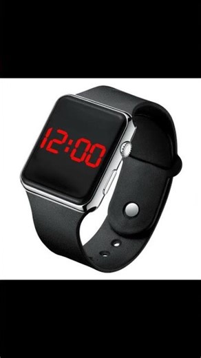 LED Digital Watch with Silicone Band & Red Display