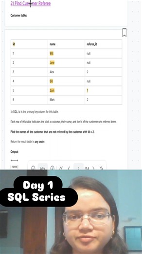 Neha Jain on Instagram: "SQL Series Day 1 #sql #InterviewPrep #data"