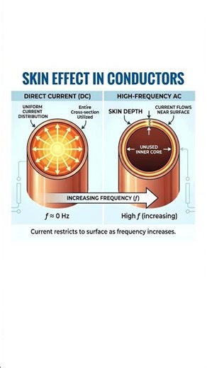 Skin Effect in Conductors | Why Current Moves to Surface
