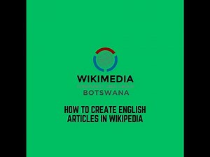 How to create an English article in Wikipedia