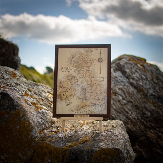 Map of the British Isles - Pyrography on Wood - Etsy UK