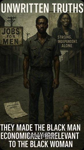 21K views · 23K reactions | They didn’t just break the Black household… they rewired it. Jobs vanished. Fathers erased. Independence weaponized. This isn’t just history—it’s the blueprint they used to kill Black power without pulling a trigger.  This is AI-generated content from Unwritten Truths — no real people or events are shown. Follow @officialblackknowledge for more. | Black Knowledge | Facebook