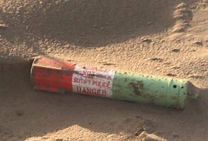 9.1K views · 69 reactions | Here's the moment a 'smoke marker' from a submarine which washed up at Cefn Sidan exploded! | Llanelli Star | Facebook