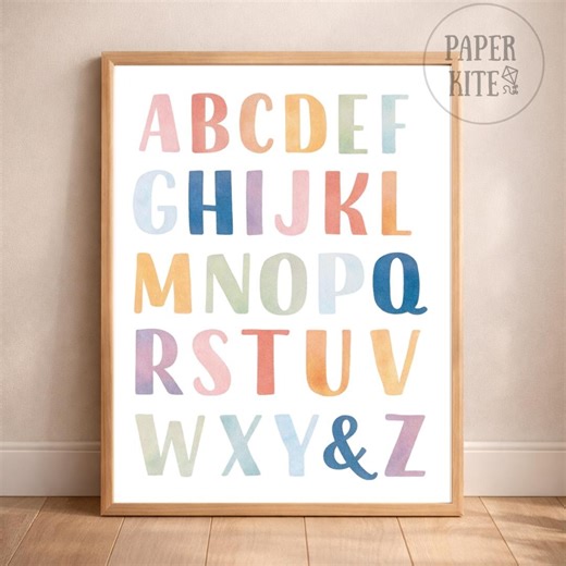 ABC Poster Classroom Decor Alphabet Chart Preschool Kindergarten Elementary Wall Art - Etsy