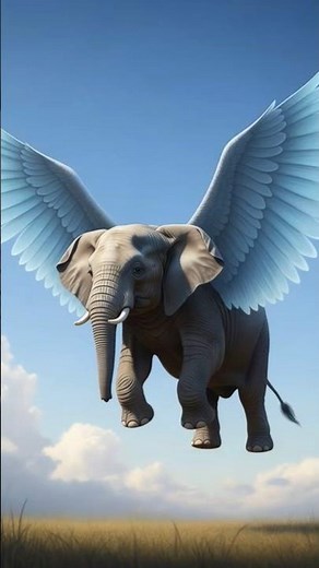 An elephant is flying and swimming #ai #aianimation #cartoon