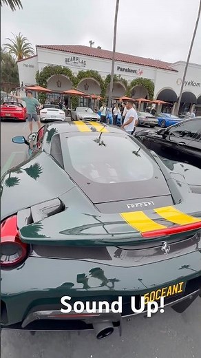 Sound Up! Loud Ferrari 488 Pista in Unique Green Spec at Car Show #ferrari #exoticcars #automobile