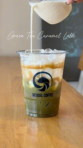 อีก1เมนูขายดี 👉🏻Green Tea Caramel Latte🌱🍮 | Weasel Coffee Thailand