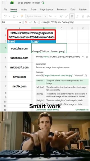 Did you know that you can even import brand logos in excel 👀 #shorts #msexcel