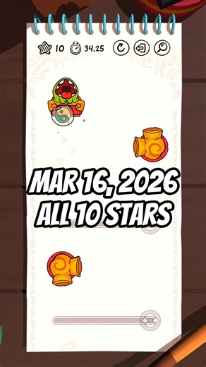 Cut the Rope Daily: March 16, 2026 (All 10 stars) #cuttherope #cuttheropedaily
