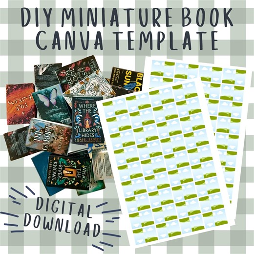 Miniature Book Covers, Digital Download Canva Template for Creating 1:12 Scale Miniature Books Using Comfort Creations Miniature Book Blanks - Etsy