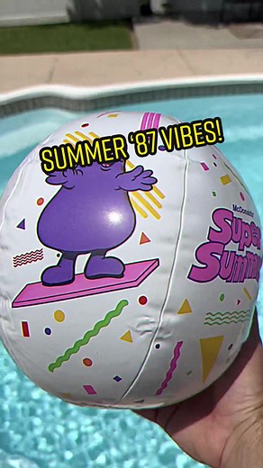 The Super Summer Happy Meal beach ball from 1987 is a true work of 80’s art! Trying to squeeze in a little more summer fun before it’s over! #mcdonalds #summer #1987 #happymeal #80s #90s