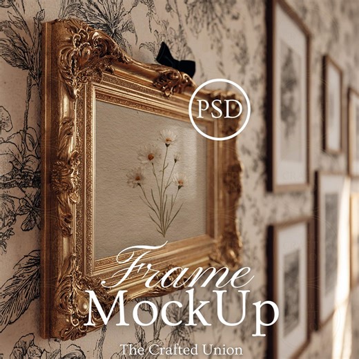 3x2 Ratio up Close Horizontal Frame Mockup, Vintage Frame Mockup, Gold Ornate Frame, Smart Object Photoshop PSD JPG, - Etsy