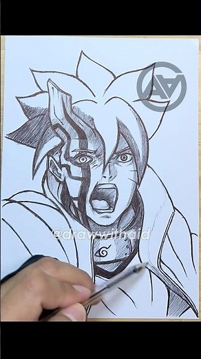 How to draw BORUTO like a boss 😎✍️ #boruto #anime #drawing #art #shorts
