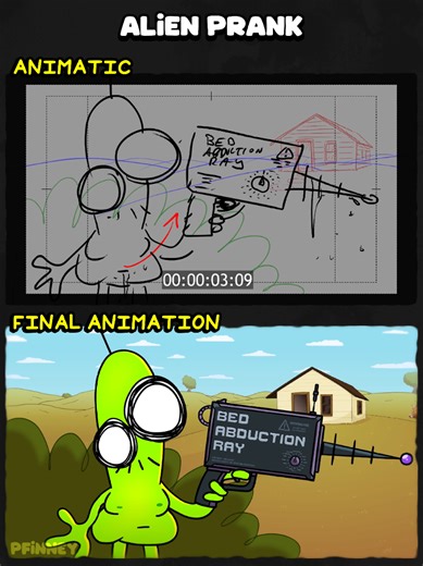 Alien Prank 👽 #animation vs #storyboard bed rotoscoped from this video: https://youtu.be/T7dOru7ZaAw?t=379