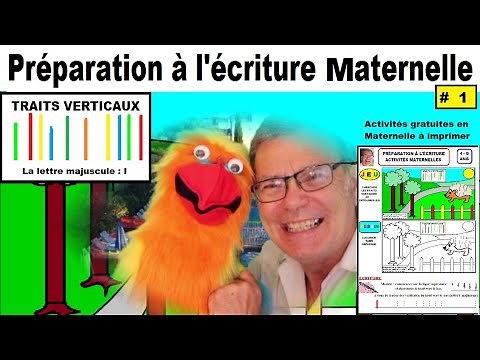 Préparation à l’écriture maternelle ps ms gs : fiche traits verticaux # 1