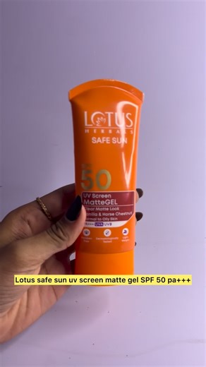 sriya on Instagram: "Lightweight,non-greasy, and perfect for daily sun protection. Lotus Safe Sun Matte Gel SPF 50 gives a clean matte finish without feeling heavy. Would you try this? #lotussafesun #lotusherbals #mattegelsunscreen #spf50 #sunscreenroutine"