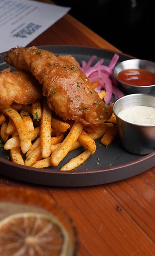 14 reactions · 4 comments | Come in and try our Fish & Chips with crispy beer-battered Mahi-Mahi, seasoned fries, pickled onions, and a side of tartar sauce and malt vinegar.#fishandchips #costamesa #newportbeach #visitnewport #seafood #fishhouse #oceats | Hook & Anchor | Facebook